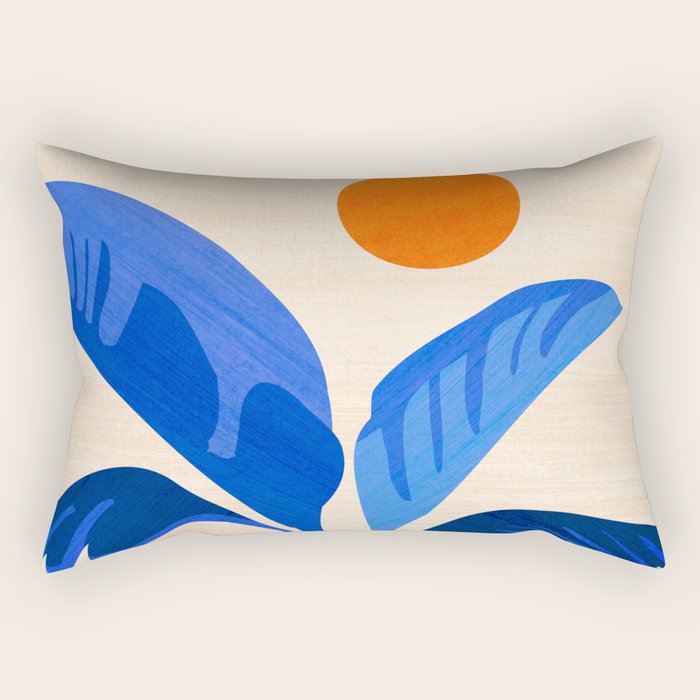 Indigo Tropics - Modern Coastal Design Rectangular Pillow Gallery Image 1
