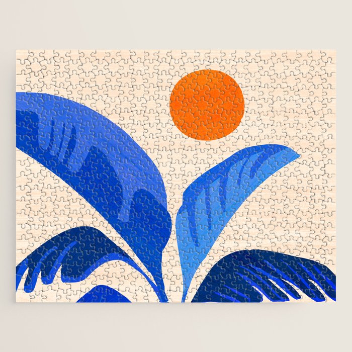 Indigo Tropics - Modern Coastal Design Jigsaw Puzzle Gallery Image 1