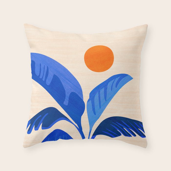 Indigo Tropics - Modern Coastal Design Throw Pillow Gallery Image 1