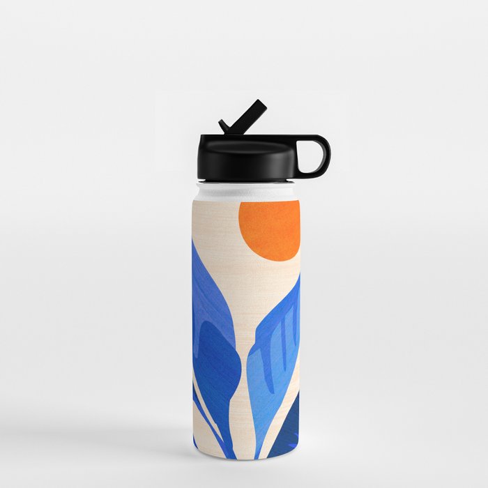 Indigo Tropics - Modern Coastal Design Water Bottle Gallery Image 1