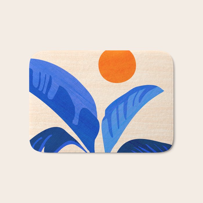 Indigo Tropics - Modern Coastal Design Bath Mat Gallery Image 1