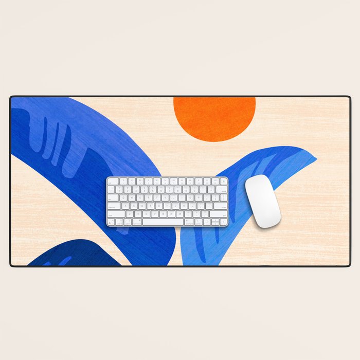 Indigo Tropics - Modern Coastal Design Desk Mat Gallery Image 1