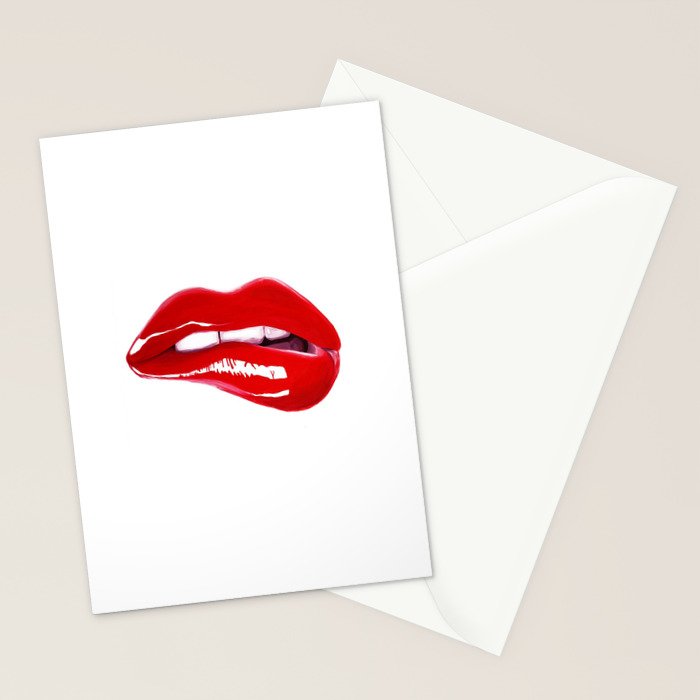Red Lips Stationery Card Gallery Image 2