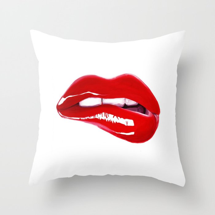 Red Lips Throw Pillow Gallery Image 6
