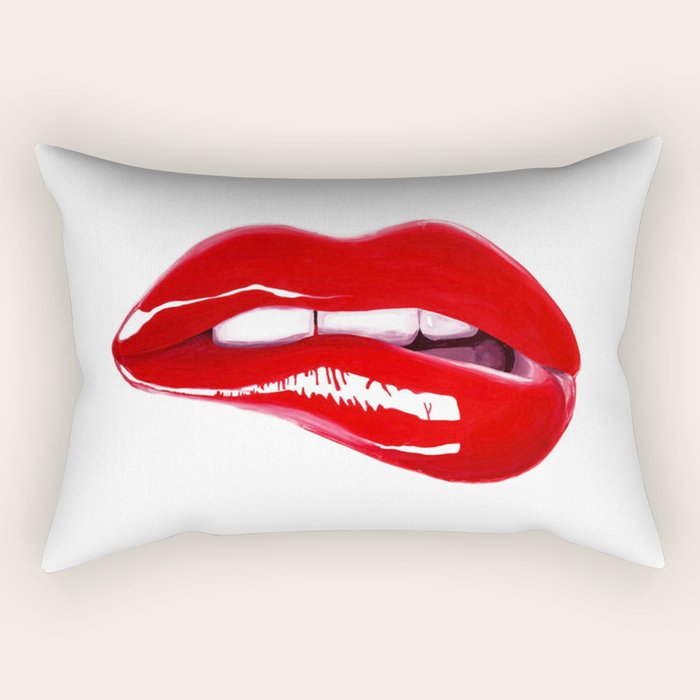 Red Lips Rectangular Pillow Gallery Image 1