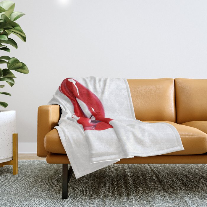 Red Lips Throw Blanket Gallery Image 1