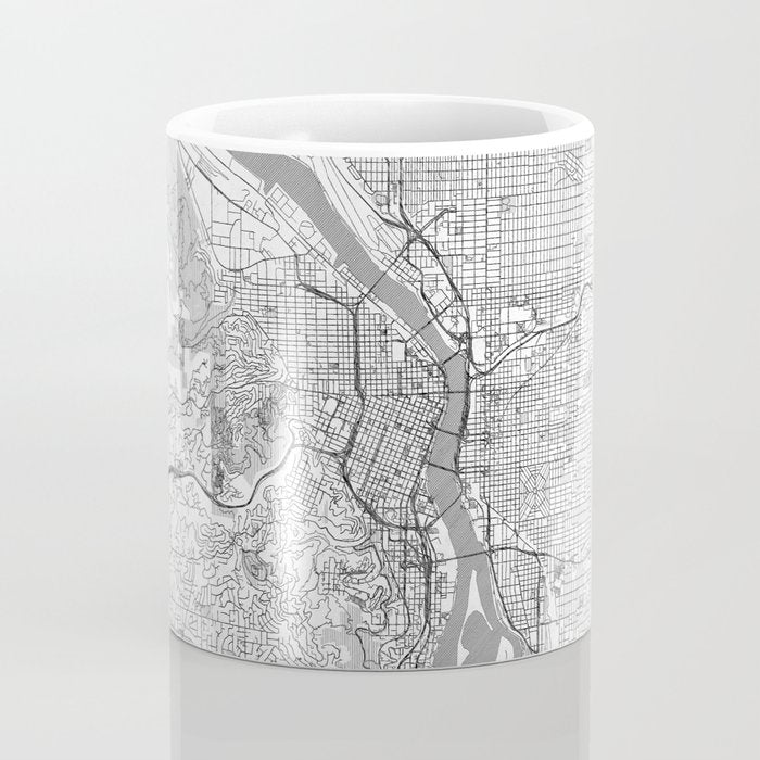 Portland City Map Line Coffee Mug Gallery Image 4