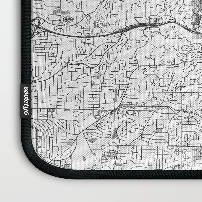 Portland City Map Line Laptop Sleeve Gallery Image 3