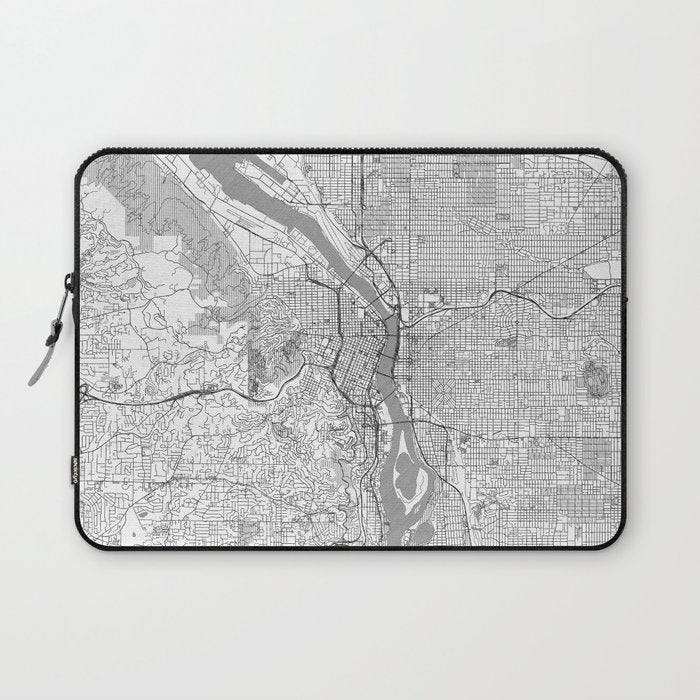 Portland City Map Line Laptop Sleeve Gallery Image 1