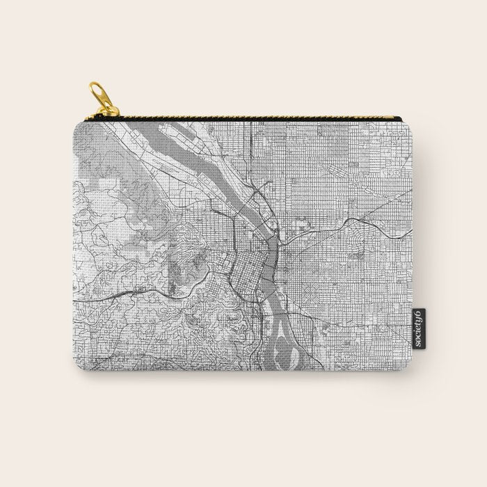 Portland City Map Line Carry All Pouch Gallery Image 1