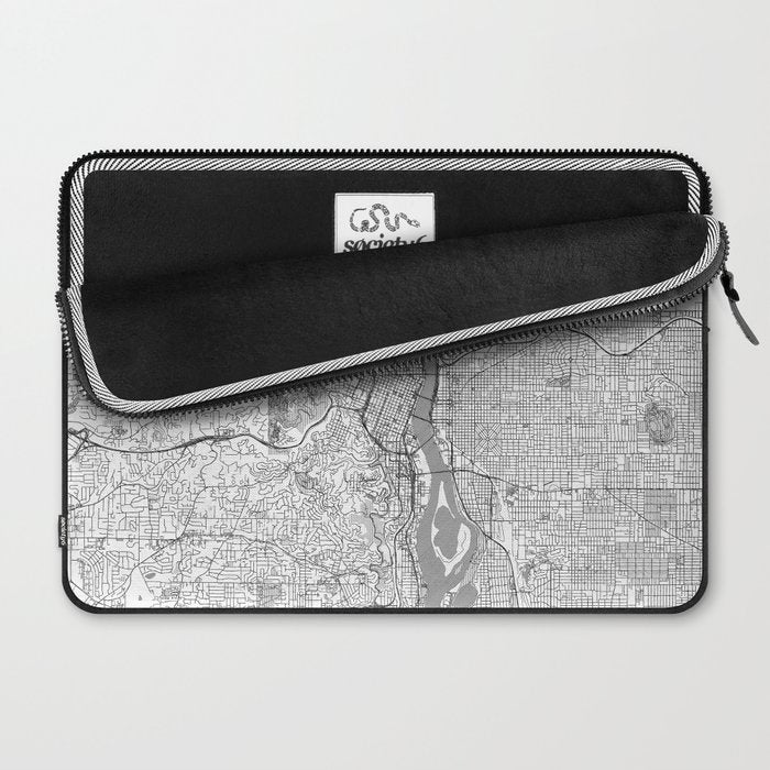Portland City Map Line Laptop Sleeve Gallery Image 2