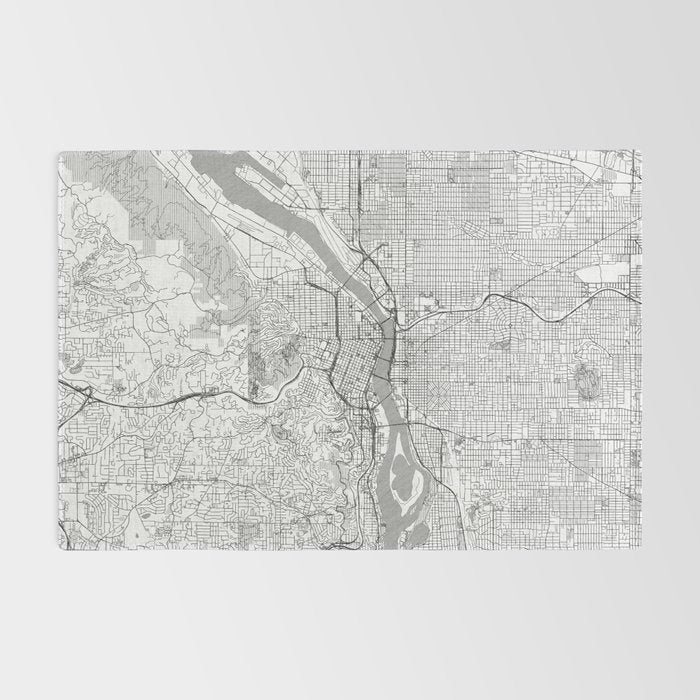 Portland City Map Line Rug Gallery Image 2