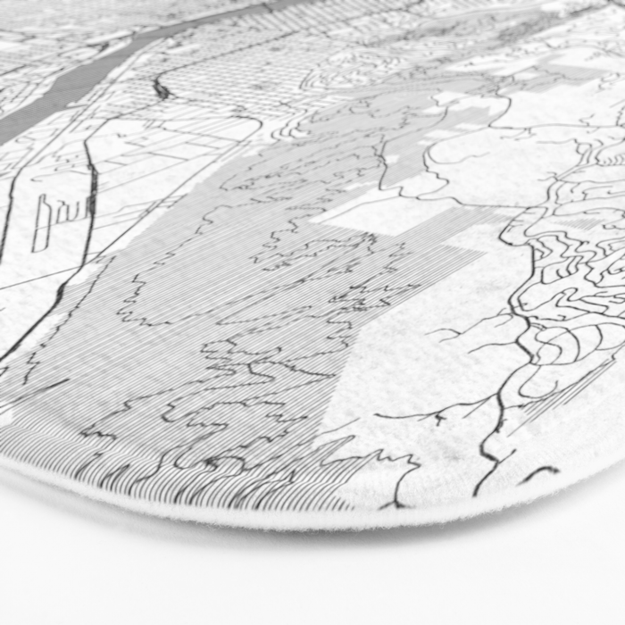 Portland City Map Line Bath Mat Gallery Image 3