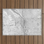 Portland City Map Line Outdoor Rug Gallery Image 1