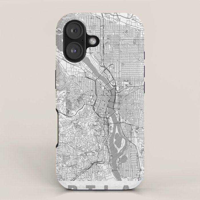 Portland City Map Line iPhone Case Gallery Image 1