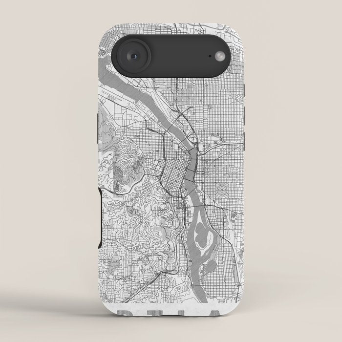 Portland City Map Line iPhone Case Gallery Image 2