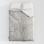 Portland City Map Line Duvet Cover Gallery Image 6
