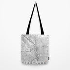 Portland City Map Line Tote Bag Gallery Image 2