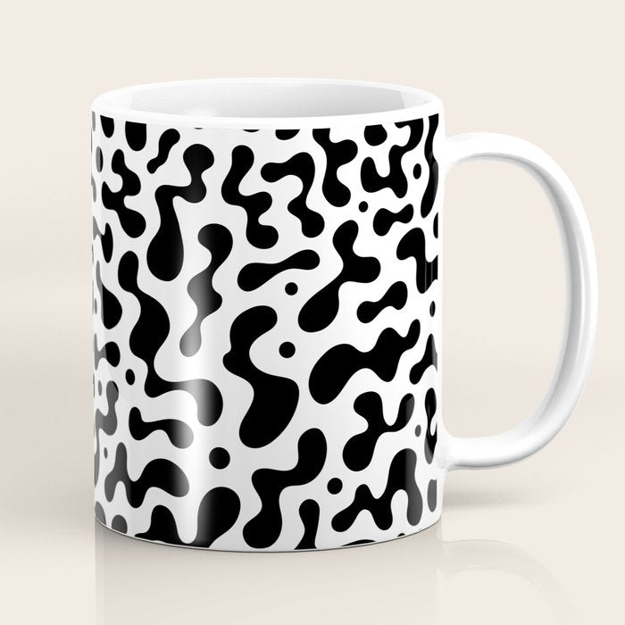 Abstract black organic liquid shape pattern Coffee Mug Gallery Image 1