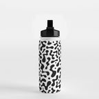 Abstract black organic liquid shape pattern Water Bottle Gallery Image 2