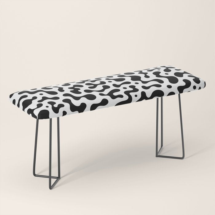 Abstract black organic liquid shape pattern Bench Gallery Image 1