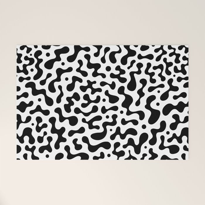 Abstract black organic liquid shape pattern Welcome Mat Gallery Image 1