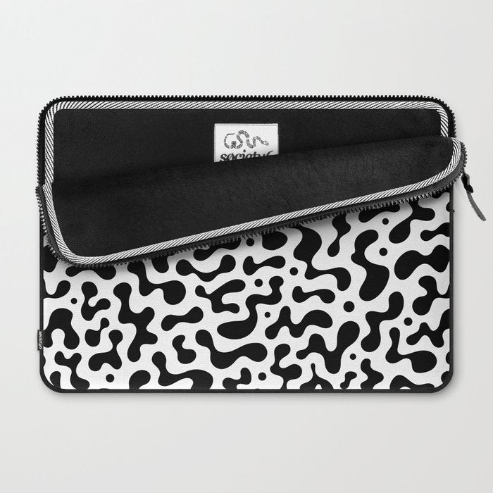 Abstract black organic liquid shape pattern Laptop Sleeve Gallery Image 2