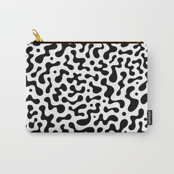 Abstract black organic liquid shape pattern Carry All Pouch Gallery Image 1