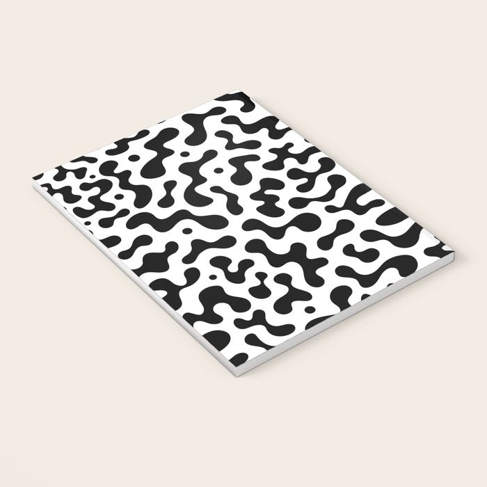 Abstract black organic liquid shape pattern Notebook Gallery Image 3