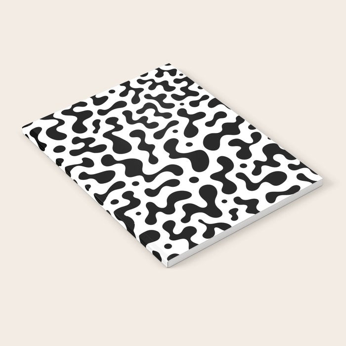 Abstract black organic liquid shape pattern Notebook Gallery Image 2