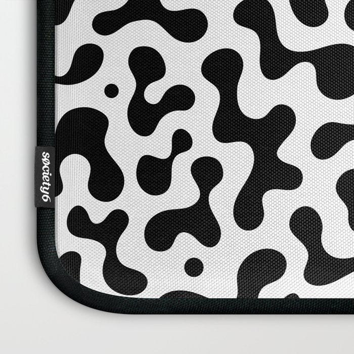 Abstract black organic liquid shape pattern Laptop Sleeve Gallery Image 3