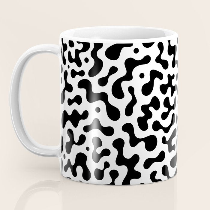 Abstract black organic liquid shape pattern Coffee Mug Gallery Image 3