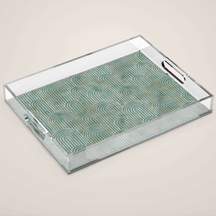 Art Deco Striped Arches Acrylic Tray Gallery Image 1