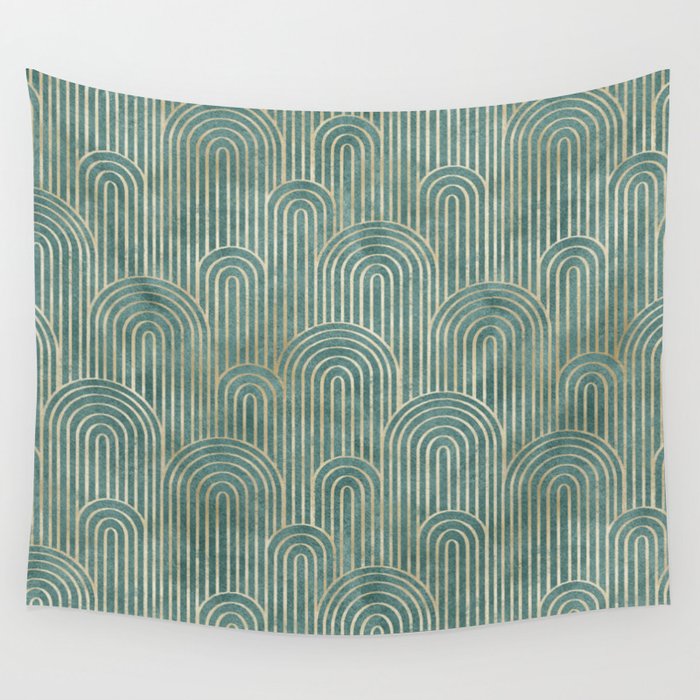 Art Deco Striped Arches Wall Tapestry Gallery Image 4