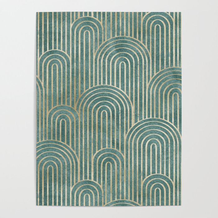 Art Deco Striped Arches Poster Gallery Image 1