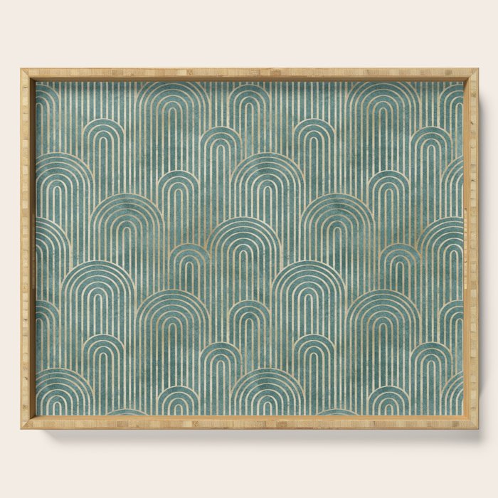 Art Deco Striped Arches Serving Tray Gallery Image 1