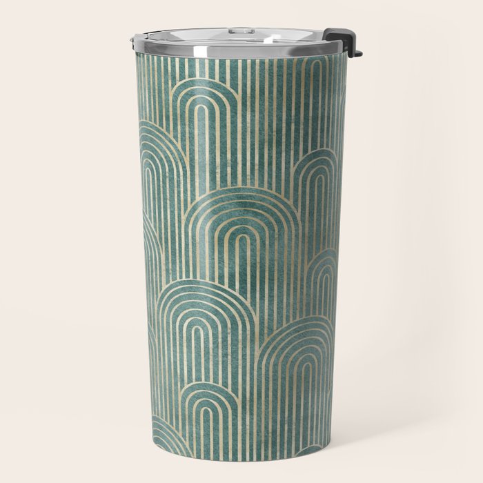 Art Deco Striped Arches Travel Mug Gallery Image 2