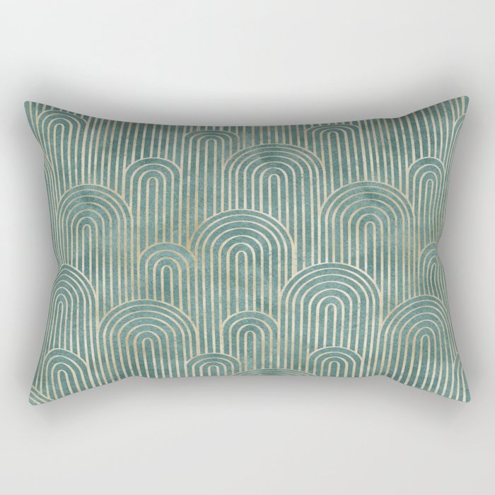 Art Deco Striped Arches Rectangular Pillow Gallery Image 2