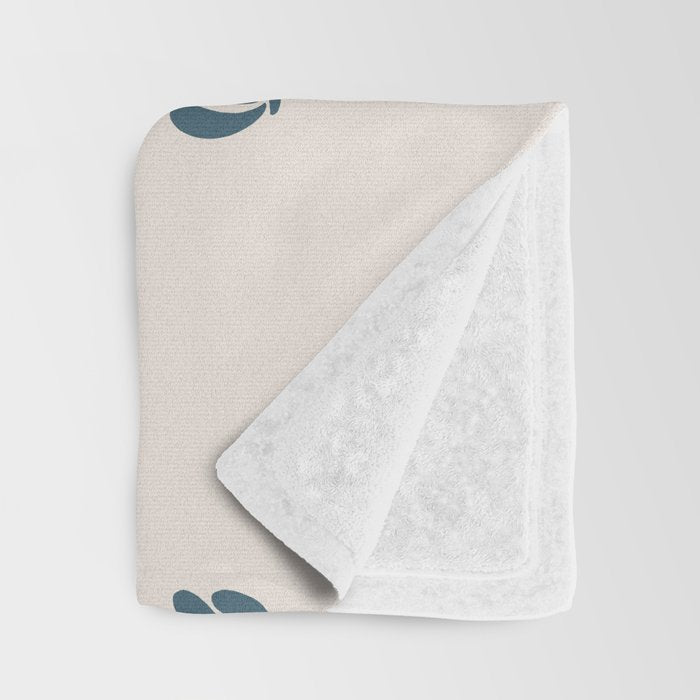 Leafy pattern - teal Throw Blanket Gallery Image 3
