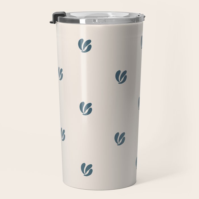 Leafy pattern - teal Travel Mug Gallery Image 3