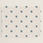 Leafy pattern - teal Jigsaw Puzzle Gallery Image 1