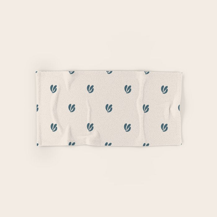 Leafy pattern - teal Bath Towel Gallery Image 1