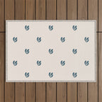 Leafy pattern - teal Outdoor Rug Gallery Image 1