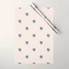 Leafy pattern - teal Wrapping Paper Gallery Image 1