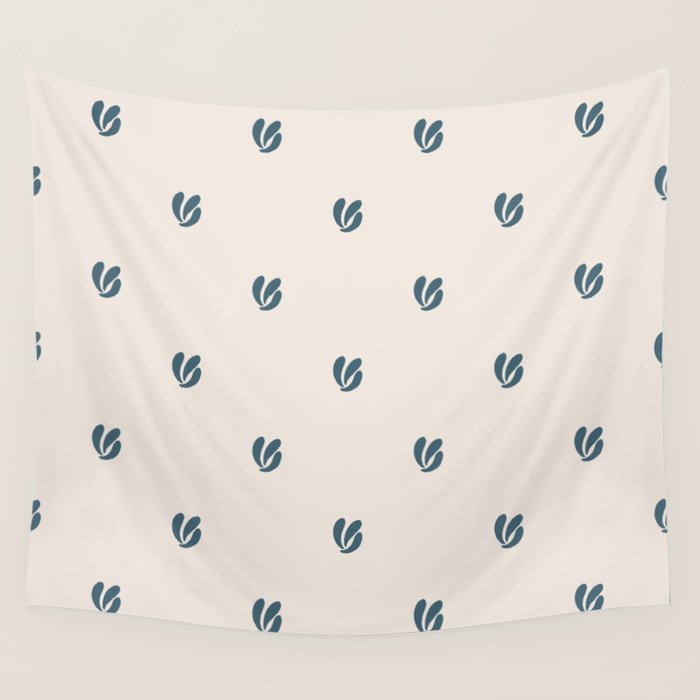 Leafy pattern - teal Wall Tapestry Gallery Image 4