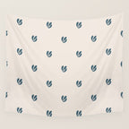 Leafy pattern - teal Wall Tapestry Gallery Image 4