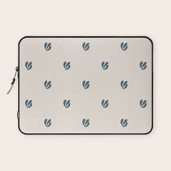 Leafy pattern - teal Laptop Sleeve Gallery Image 1