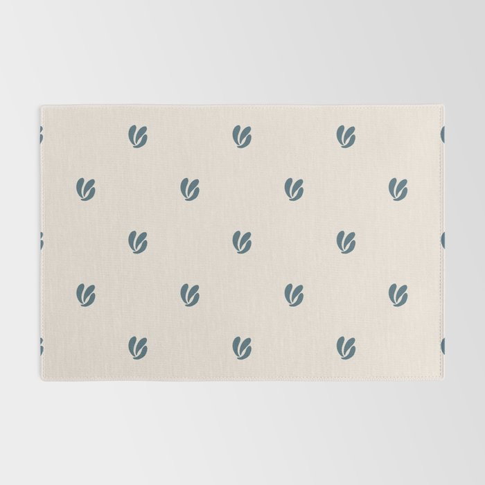Leafy pattern - teal Rug Gallery Image 2