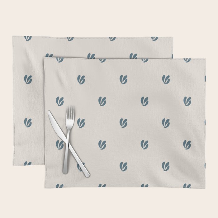 Leafy pattern - teal Placemat Gallery Image 1