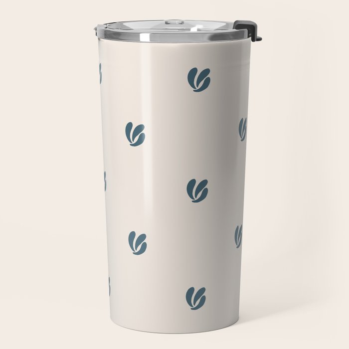 Leafy pattern - teal Travel Mug Gallery Image 2